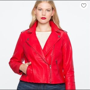 NWT Eloquii Red Vegan Leather Jacket Size 14/16